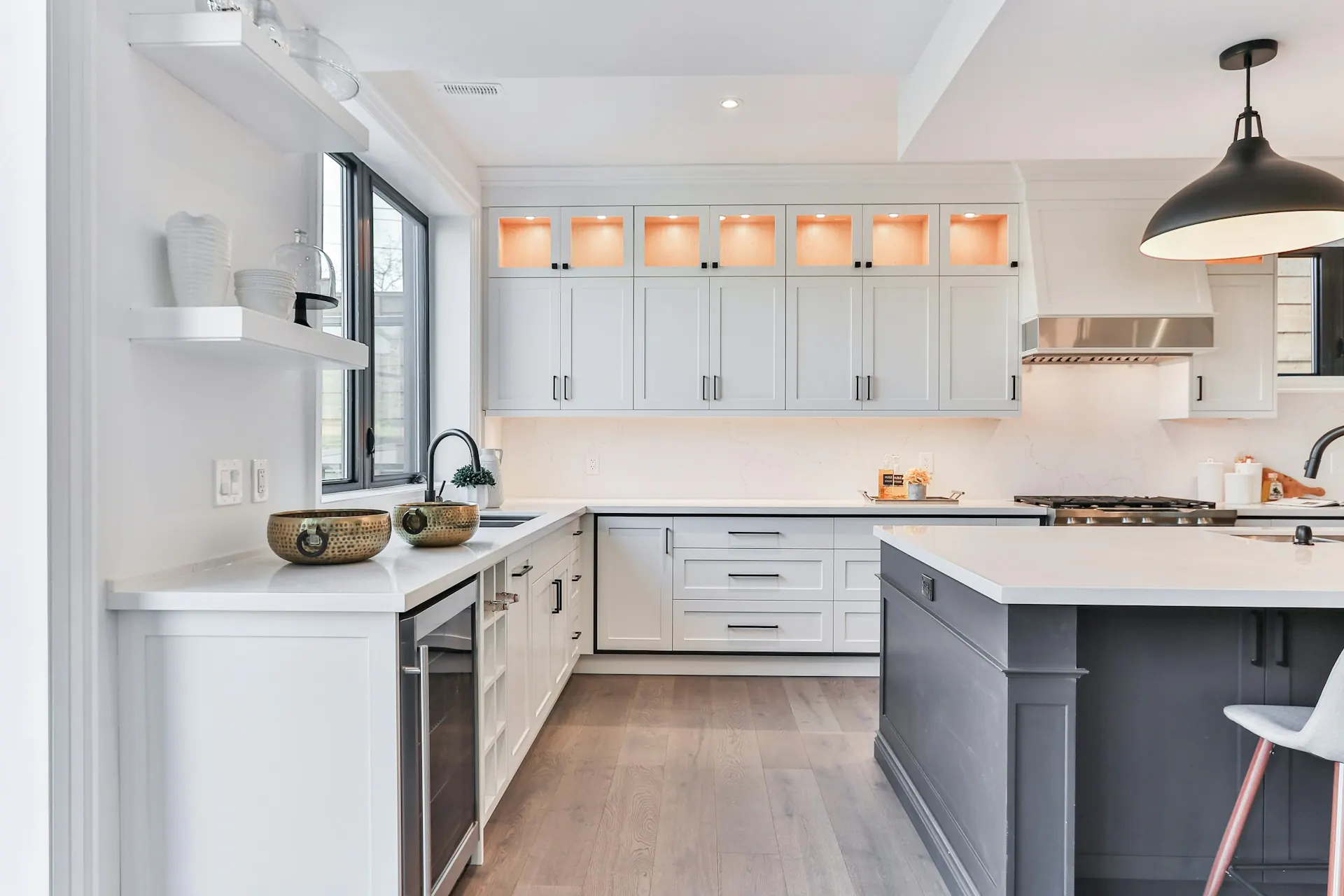 White wooden kitchen cabinetry in a Bergen County home — representative of the cabinet style and finish choice for a renovation